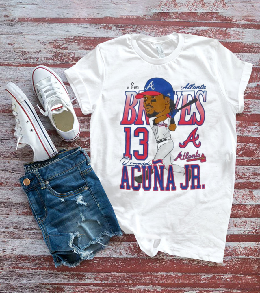 Atlanta Braves Ronald Acuña Jr. Caricature 13 Atlanta Baseball T-Shirt