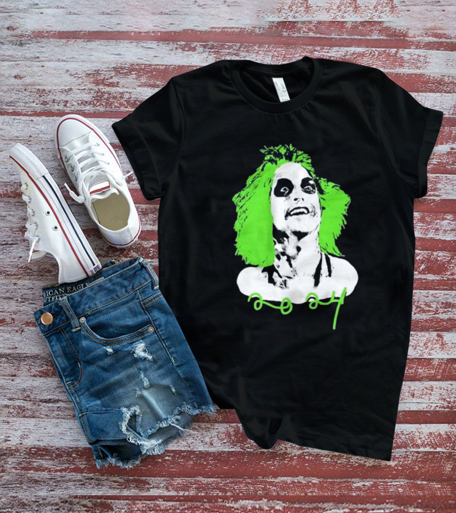 Beetlejuice Eyeliner Green Hair T-Shirt