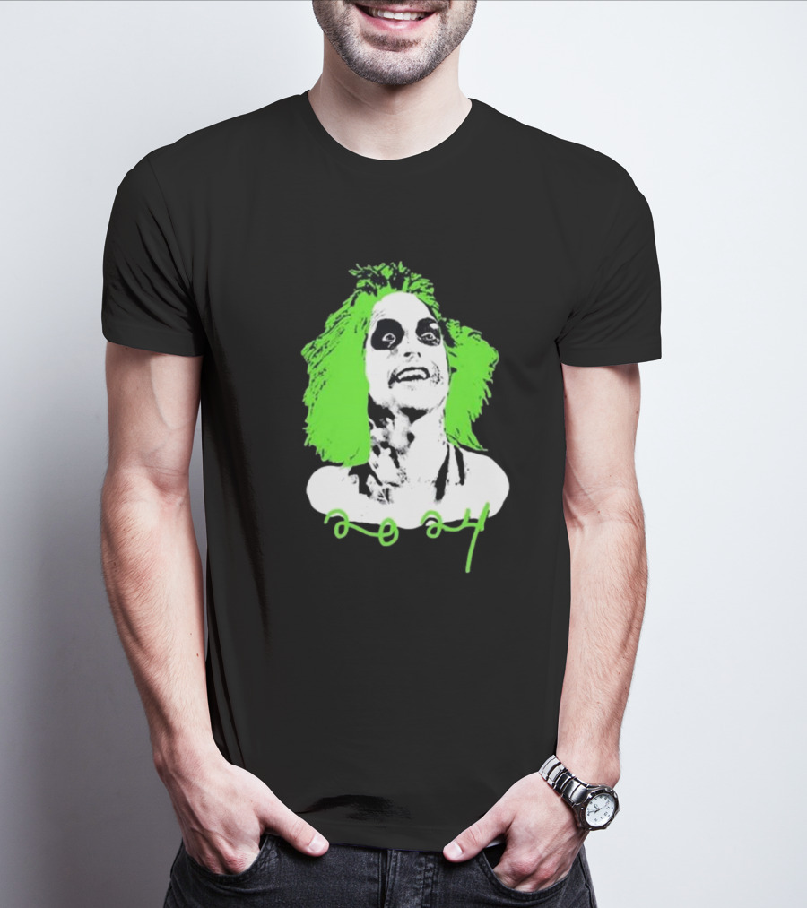 Beetlejuice Eyeliner Green Hair T-Shirt