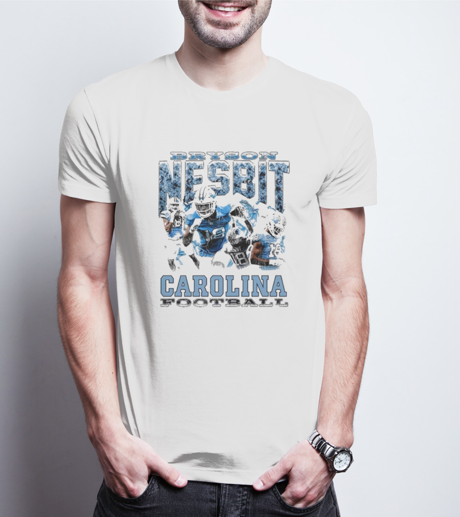 Bryson Nesbit Carolina Football Vintage Graphic Blue And Black T-Shirt