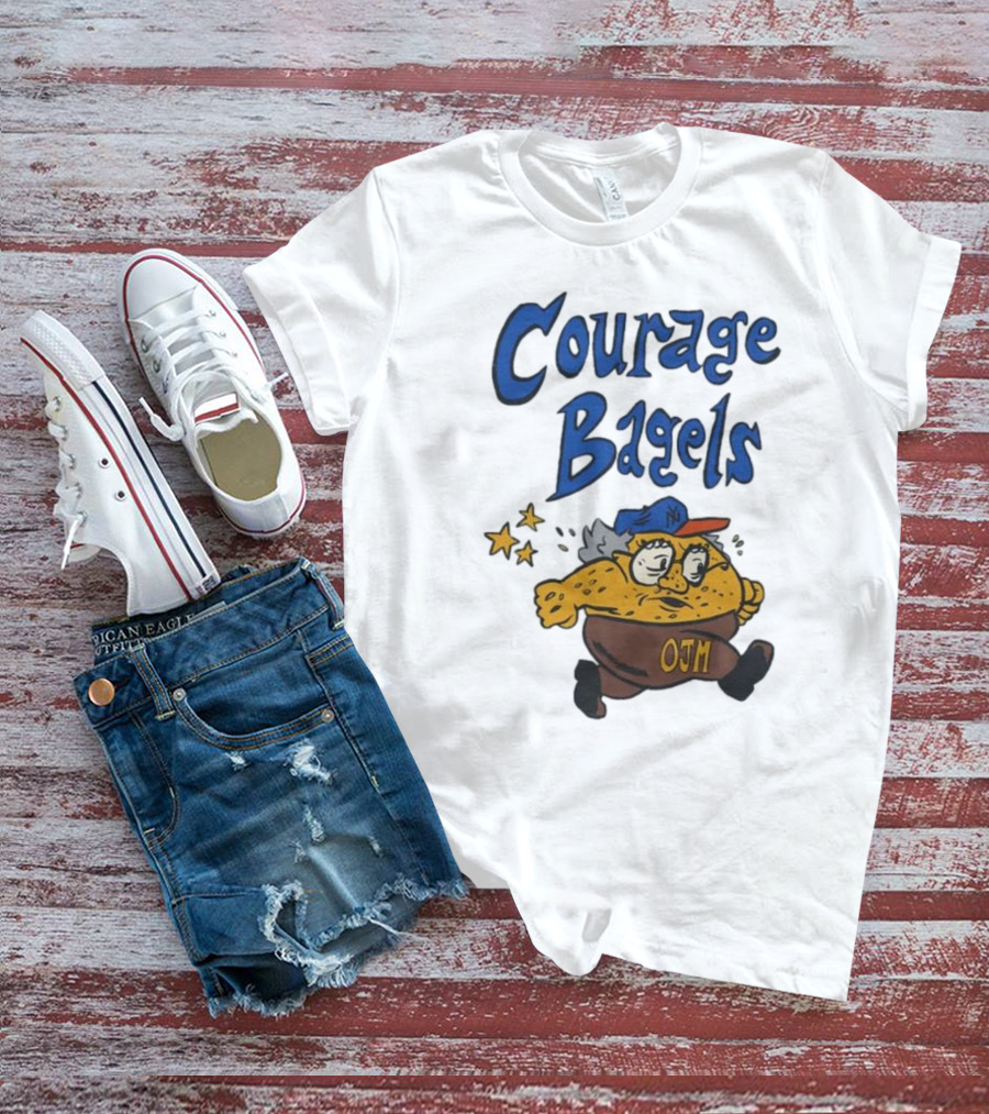 Courage Bagels OJM New York Mets Cartoon Character T-Shirt