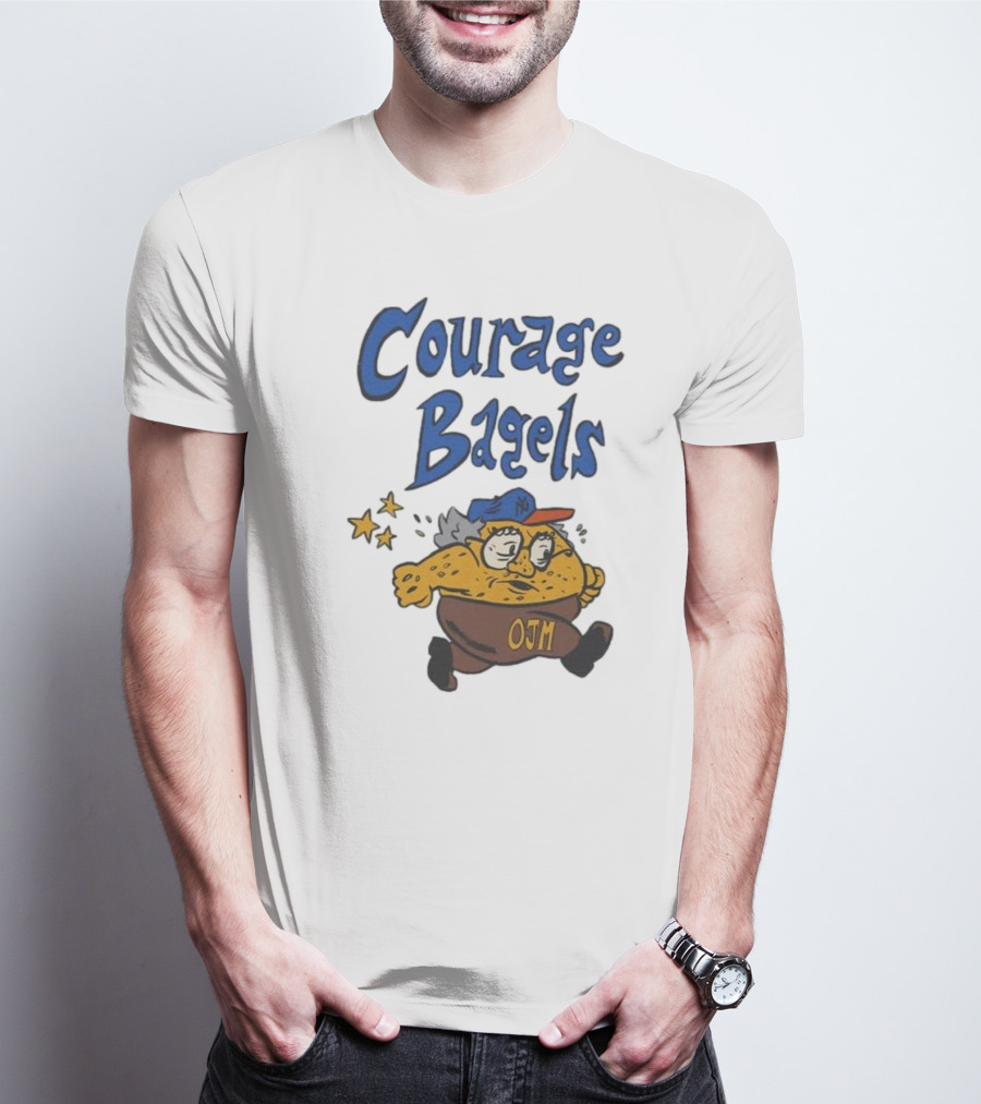 Courage Bagels OJM New York Mets Cartoon Character T-Shirt