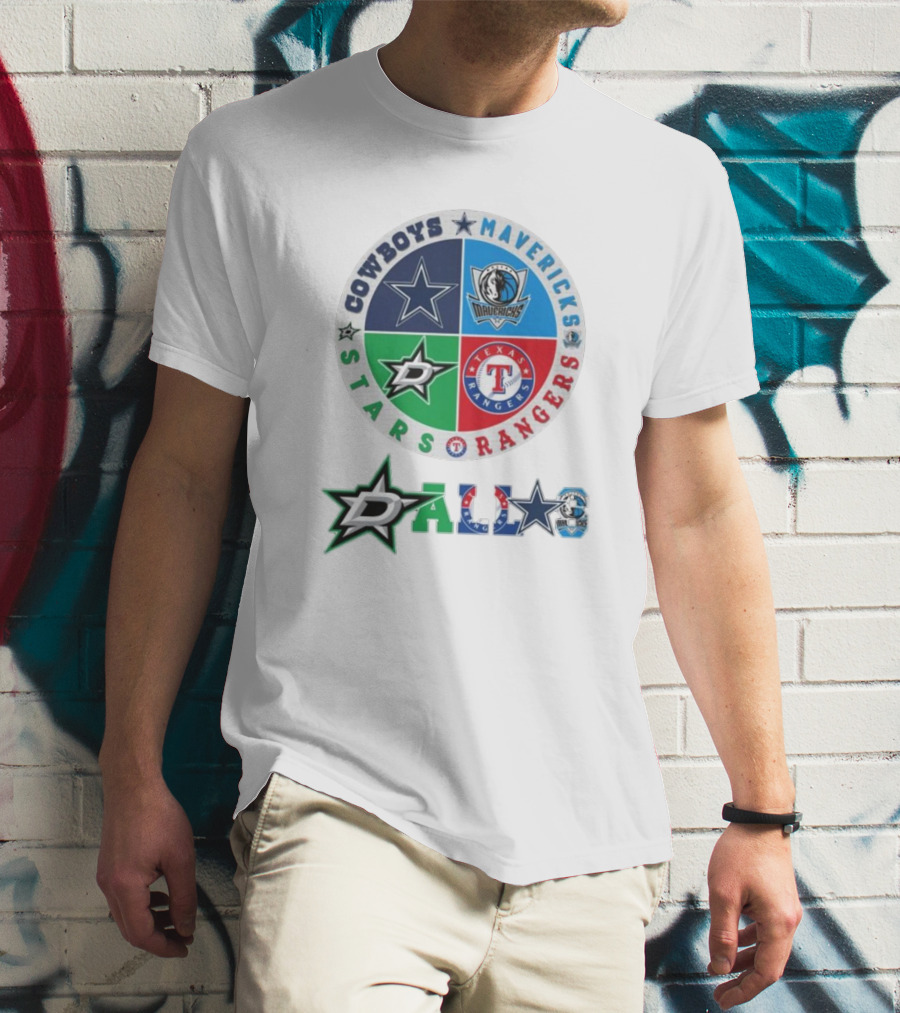 Cowboys Mavericks Rangers Stars Dallas Logo T-Shirt