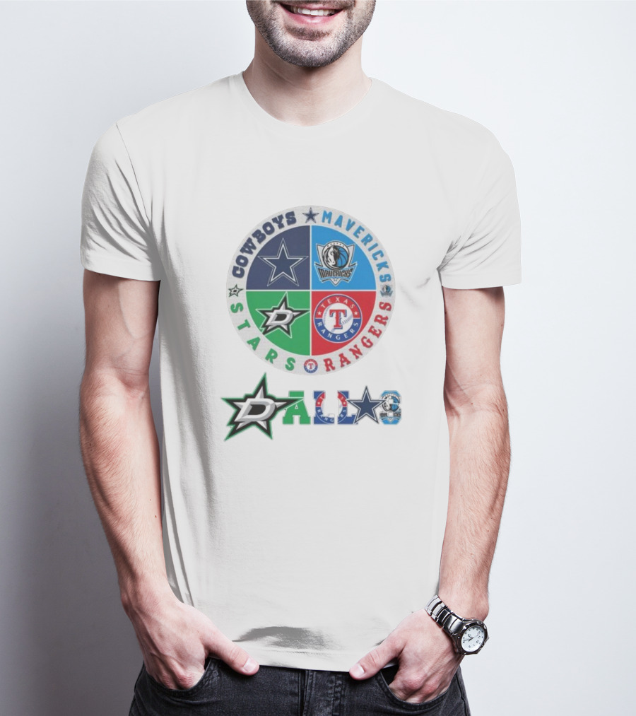 Cowboys Mavericks Rangers Stars Dallas Logo T-Shirt