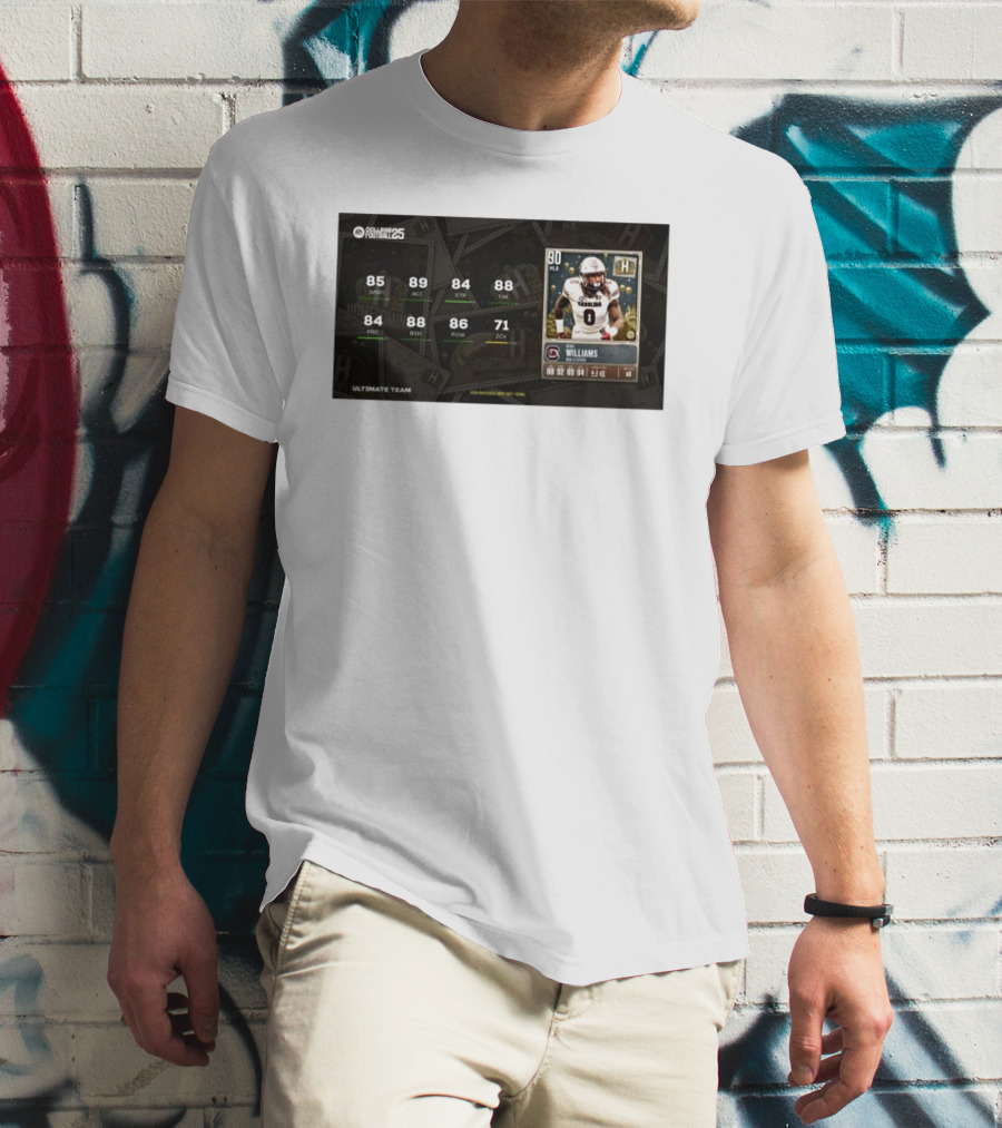 South Carolina Gamecocks Debo Williams Run Stopper Homecoming Key Ratings Madden NFL 25 Ultimate Team T-Shirt