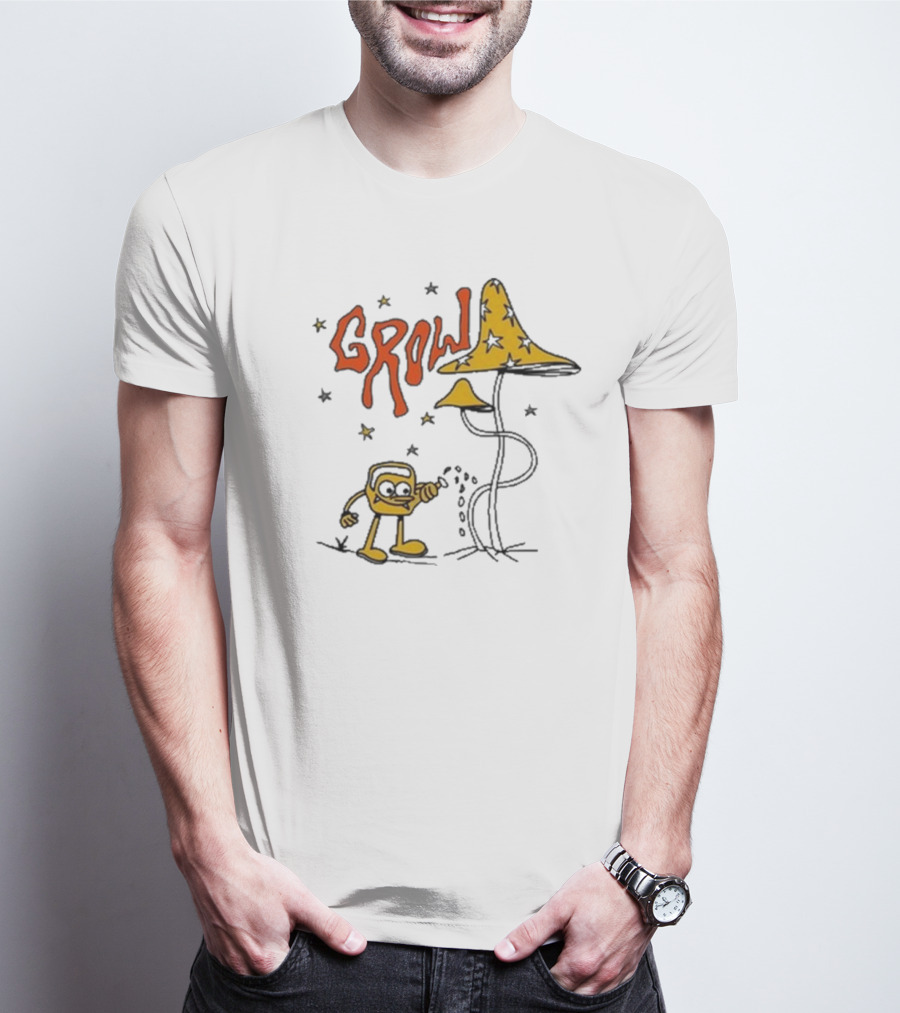 Grow Grow Stars Mushroom Character T-Shirt
