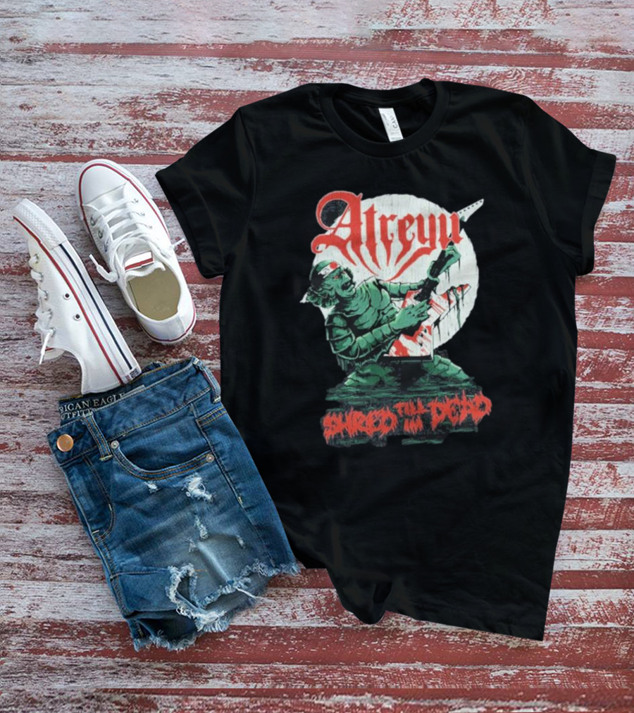 Atreyu Shred Till I’m Dead Zombie Playing Guitar T-Shirt