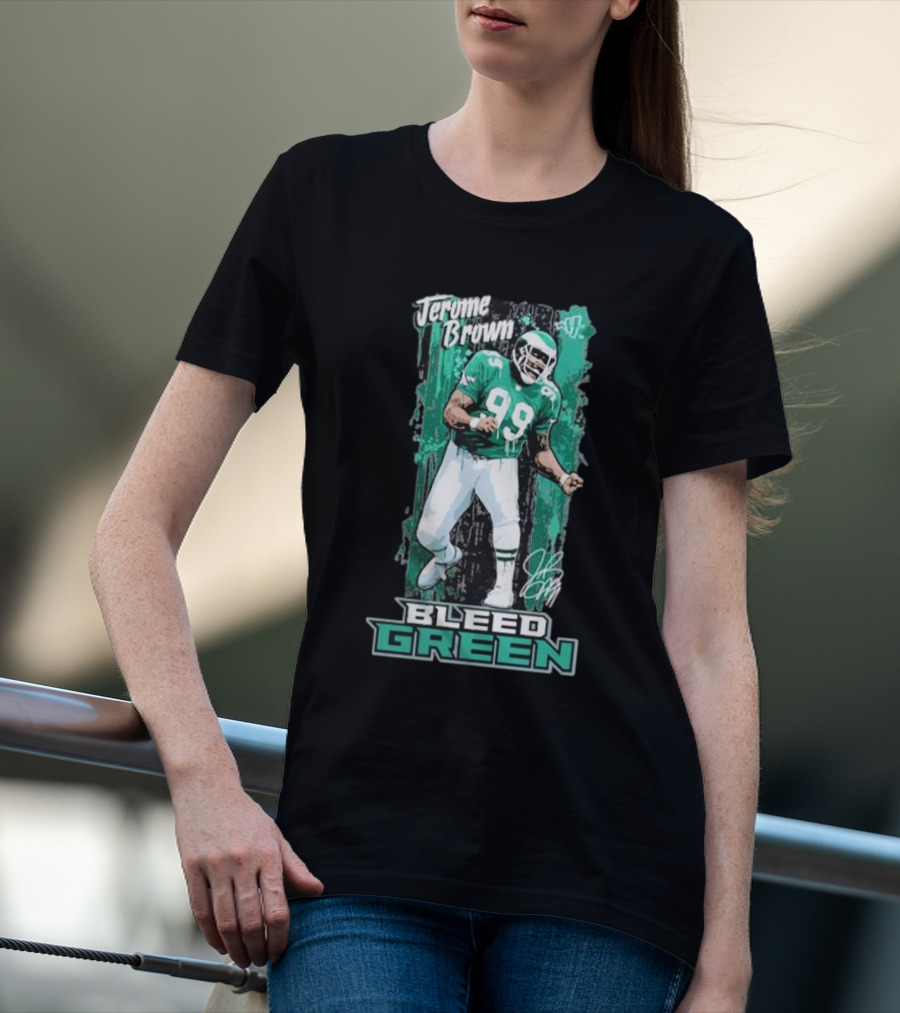 Jerome Brown Bleed Green 99 Football Legend T-Shirt