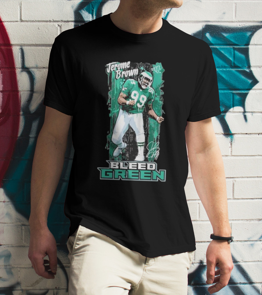 Jerome Brown Bleed Green 99 Football Legend T-Shirt