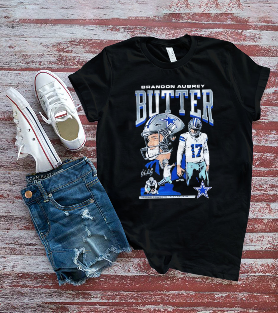 Brandon Aubrey Butter Dallas Cowboys NFL Vintage Football Player T-Shirt