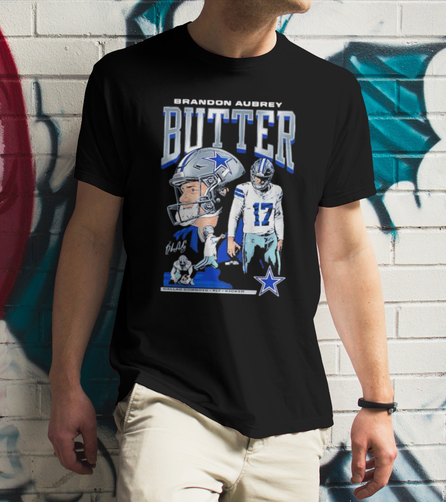 Brandon Aubrey Butter Dallas Cowboys NFL Vintage Football Player T-Shirt
