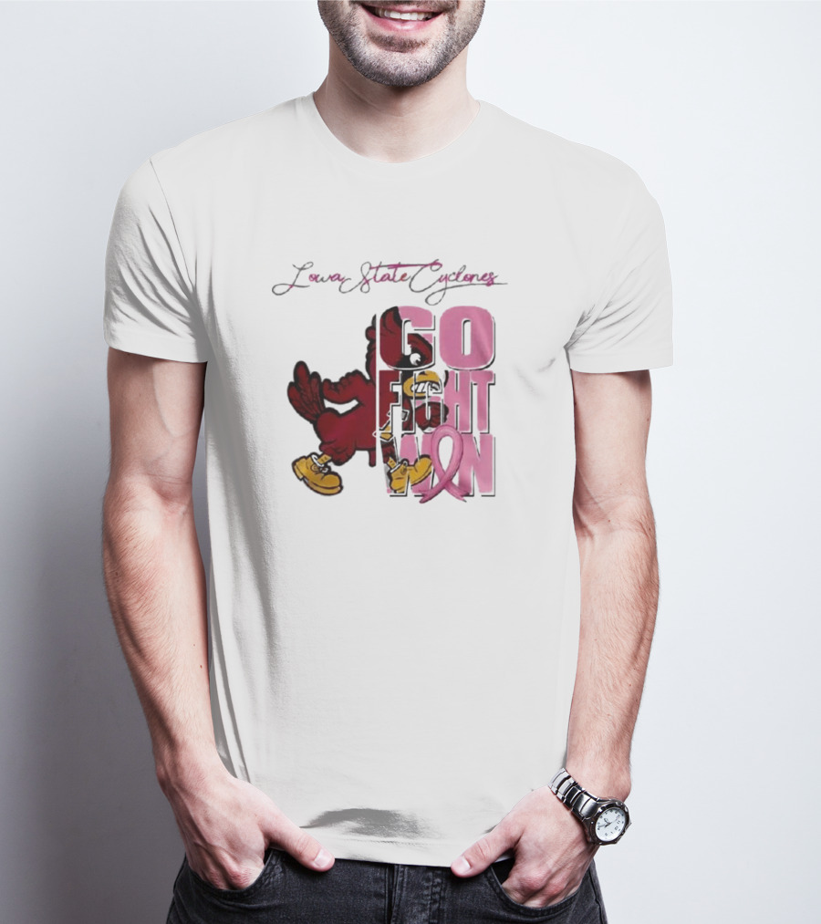 Iowa State Cyclones Go Fight Win Breast Cancer T-Shirt