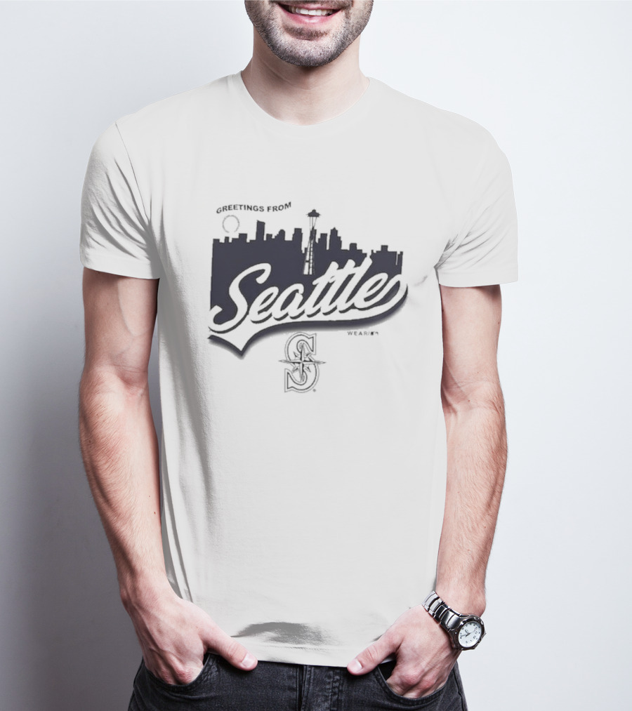 Greetings From Seattle Mariners Skyline T-Shirt