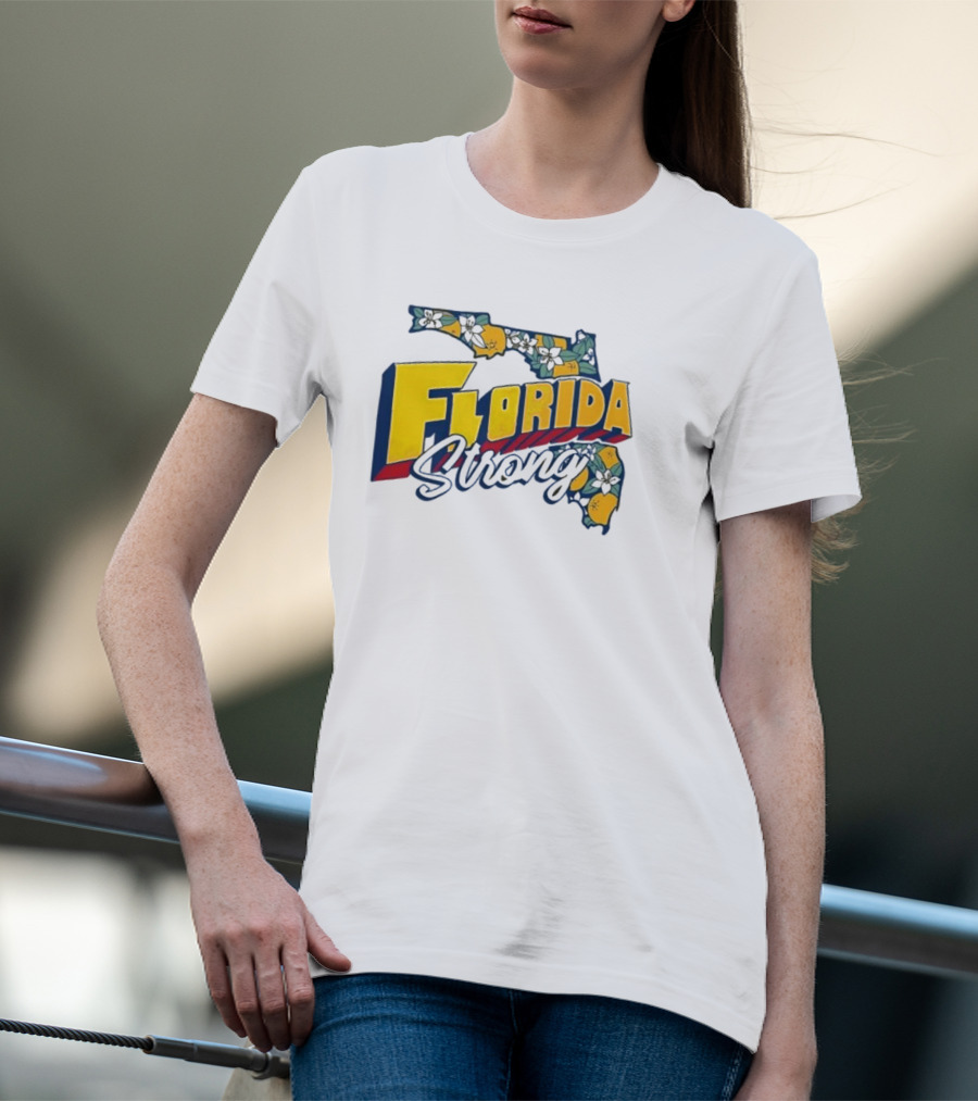 Hurricane Milton Florida Strong State Map Citrus T-Shirt