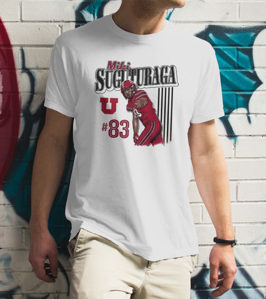 Miki Suguturaga Utah Utes Football #83 Cartoon Player T-Shirt