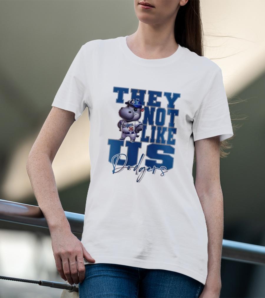 The Not Like Us Moo Deng X Los Angeles Dodgers Baseball T-Shirt