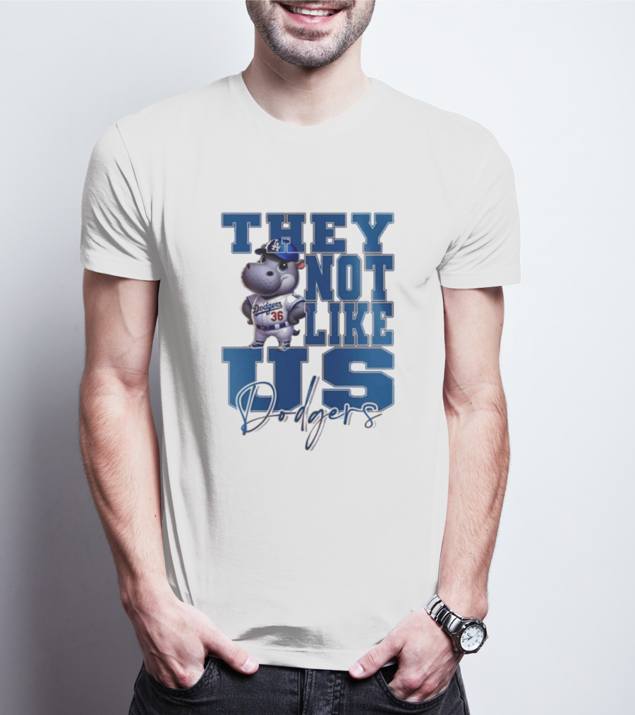The Not Like Us Moo Deng X Los Angeles Dodgers Baseball T-Shirt