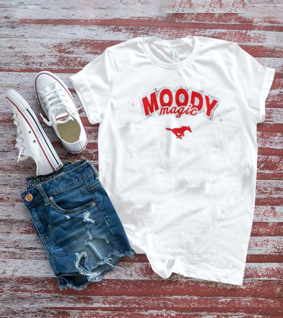 SMU Mustangs Volleyball Moody Magic Red Mustang T-Shirt
