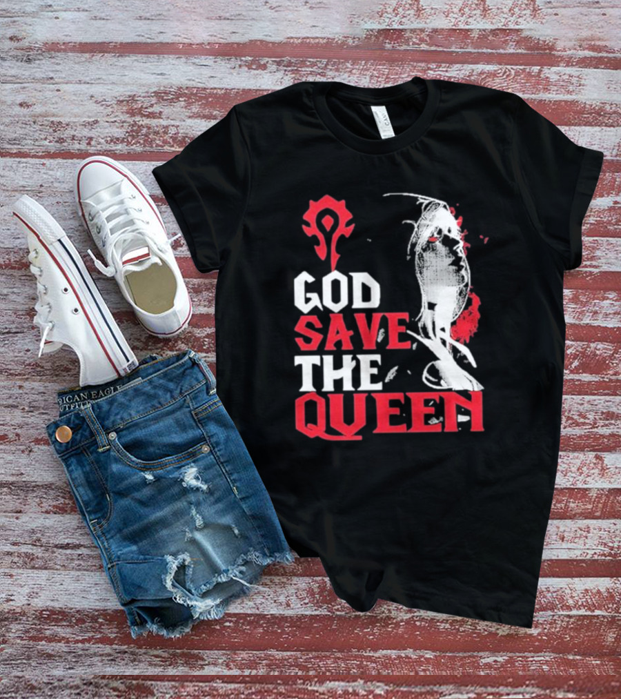 World Of Warcraft Sylvanas Windrunner Horde God Save The Queen T-Shirt