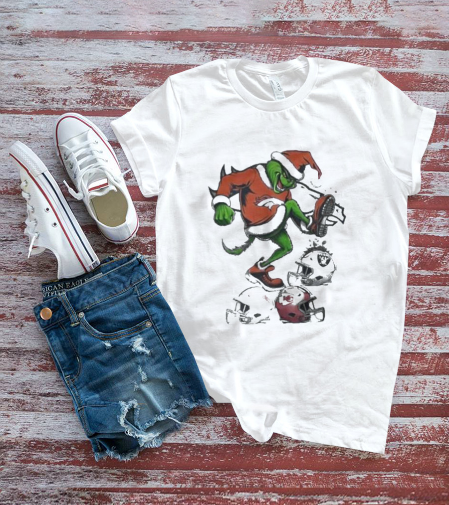 Christmas Grinch X Denver Broncos Crush NFL Teams T-Shirt