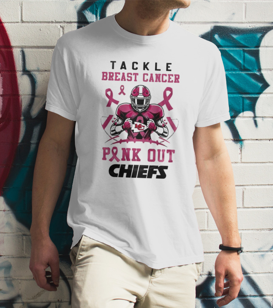 Kansas City Chiefs Tackle Breast Cancer Pink Out T-Shirt