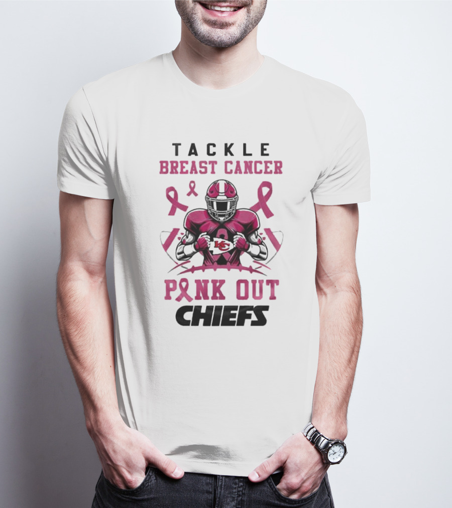 Kansas City Chiefs Tackle Breast Cancer Pink Out T-Shirt