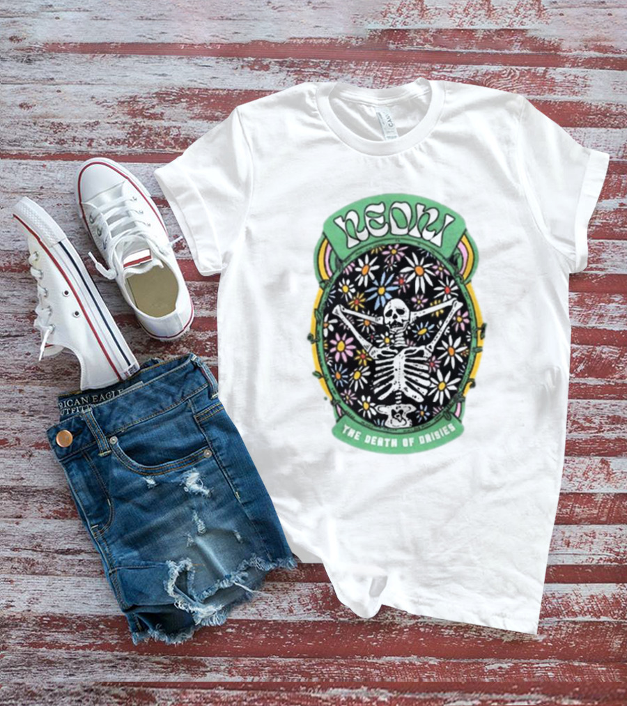 Neoni Skeleton Surrounded By Daisies - The Death Of Daisies T-Shirt