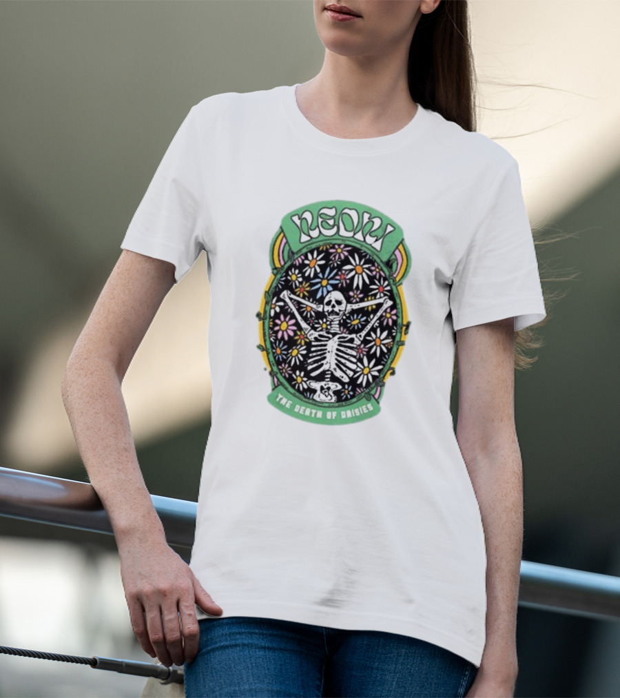 Neoni Skeleton Surrounded By Daisies - The Death Of Daisies T-Shirt