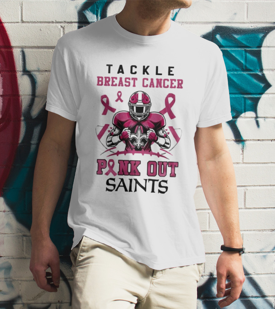 Tackle Breast Cancer Pink Out Saints T-Shirt