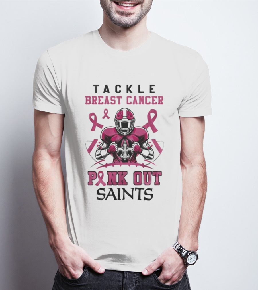 Tackle Breast Cancer Pink Out Saints T-Shirt