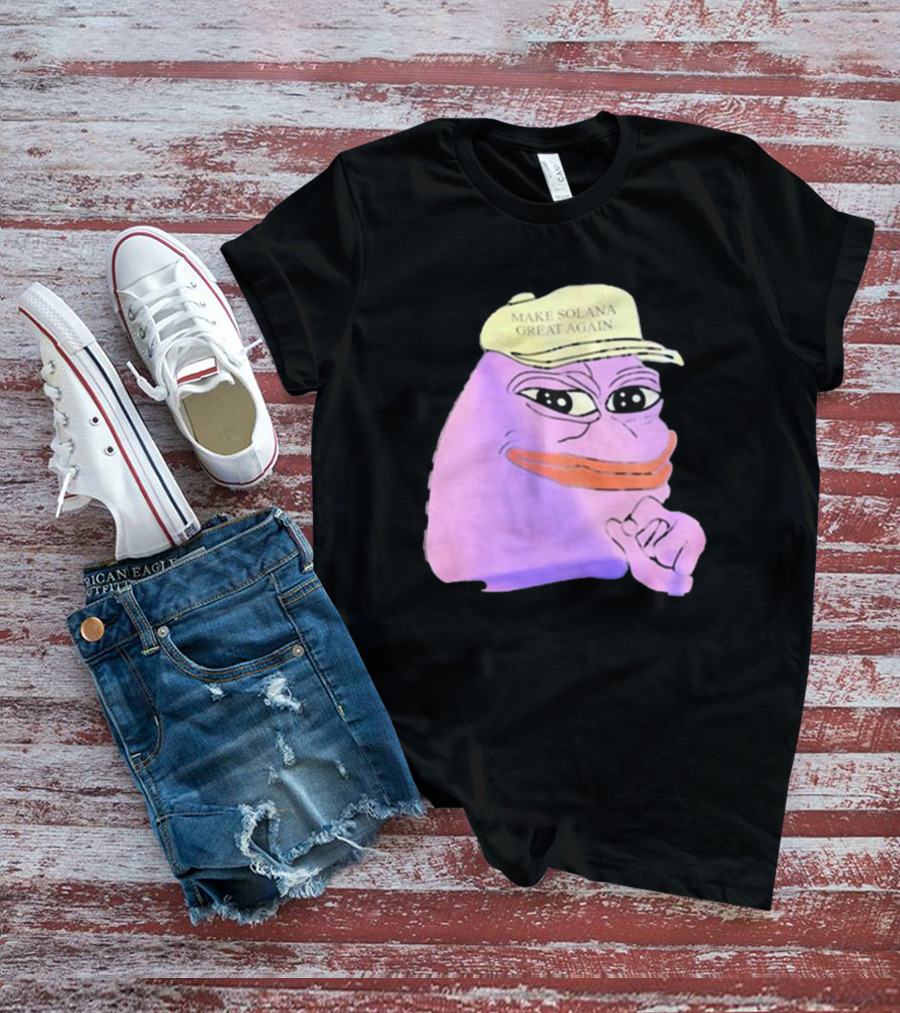 Purple Pepe Make Solana Great Again Hat T-Shirt
