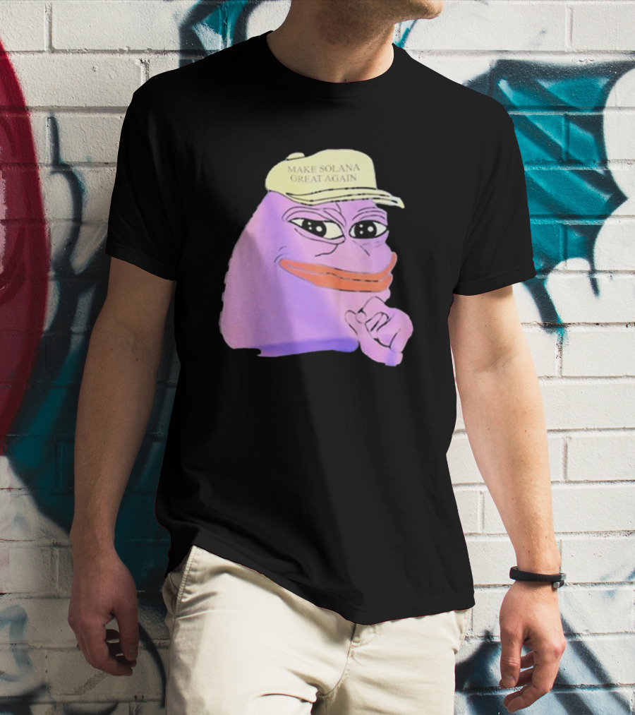 Purple Pepe Make Solana Great Again Hat T-Shirt