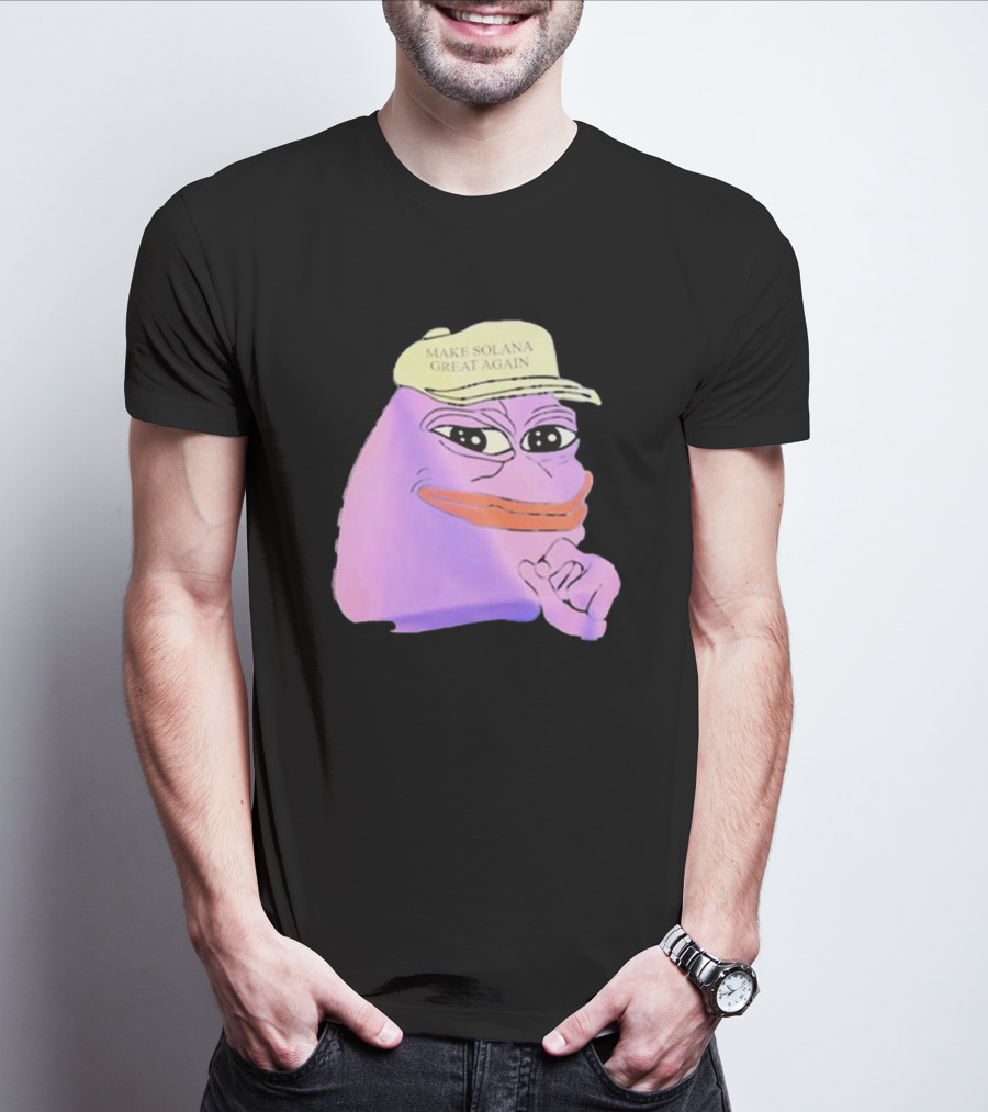 Purple Pepe Make Solana Great Again Hat T-Shirt