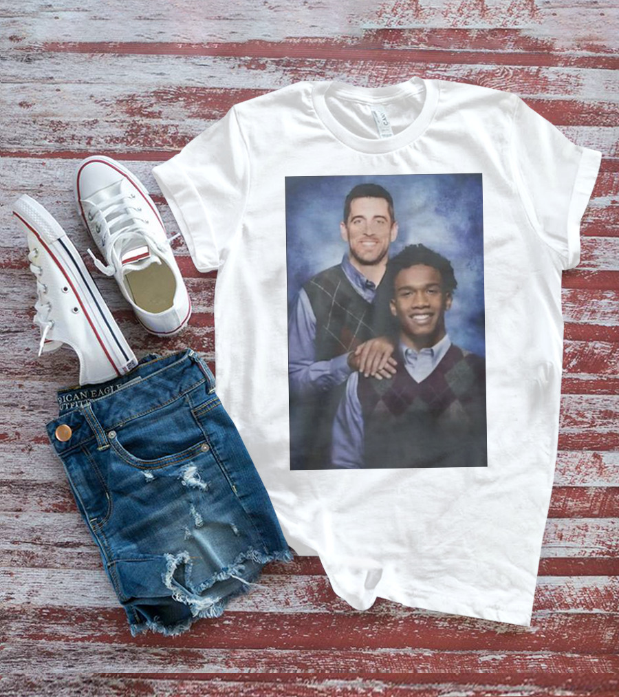 Step Brothers Aaron Rodgers Garrett Wilson New York Jets Portrait Mockup T-Shirt