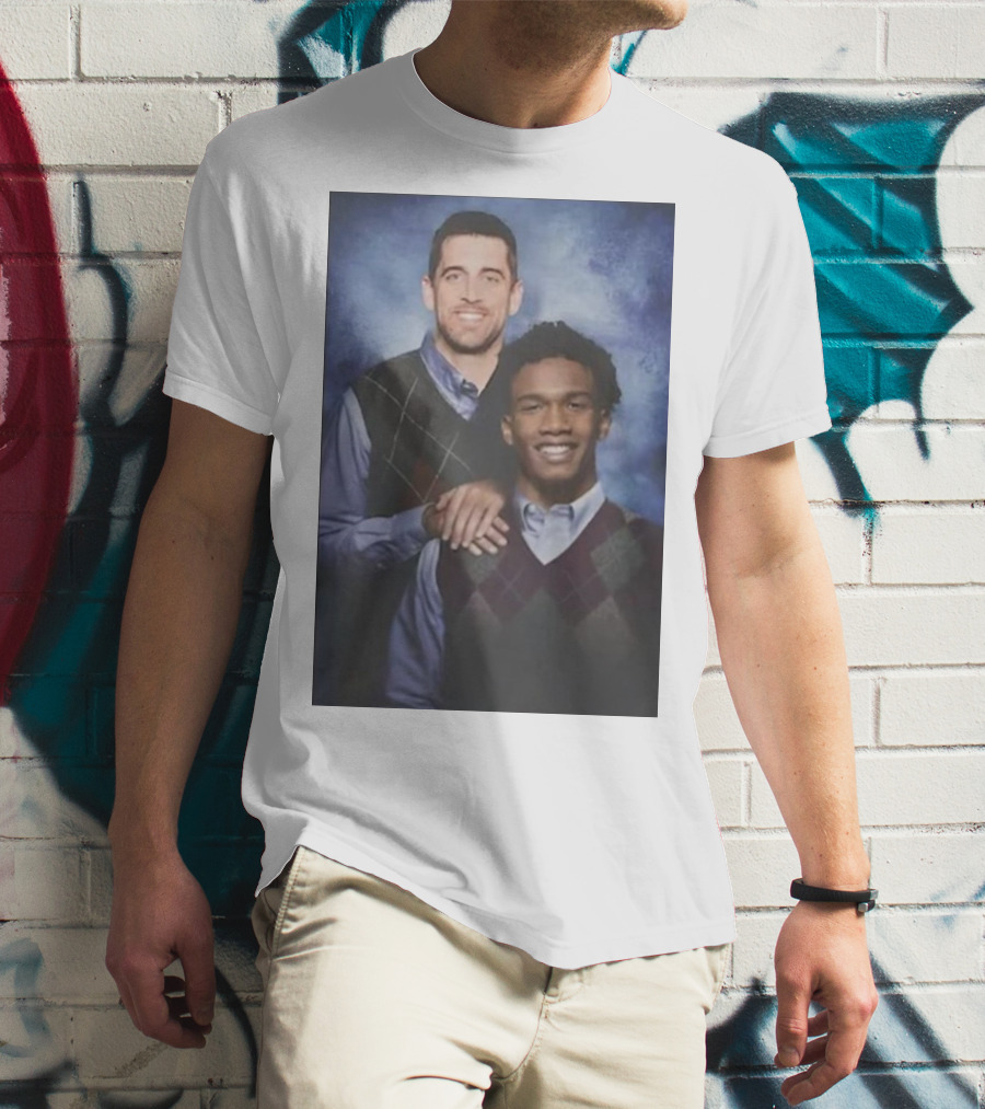 Step Brothers Aaron Rodgers Garrett Wilson New York Jets Portrait Mockup T-Shirt