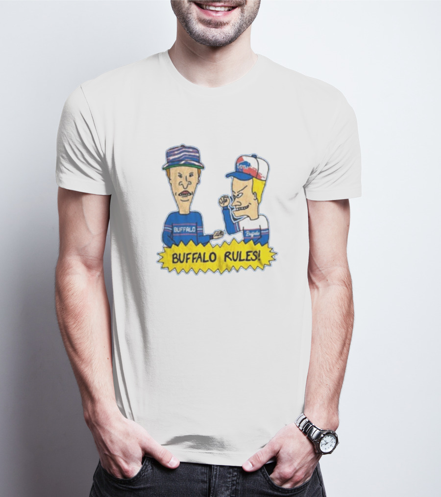 Beavis And Butt-Head Buffalo Rules Buffalo Bills Cartoon Characters T-Shirt