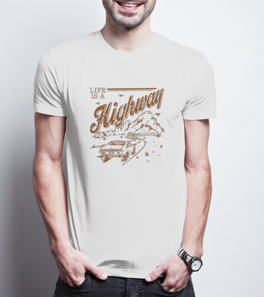 Rascal Flatts Life Is A Highway Vintage Car Desert Journey T-Shirt