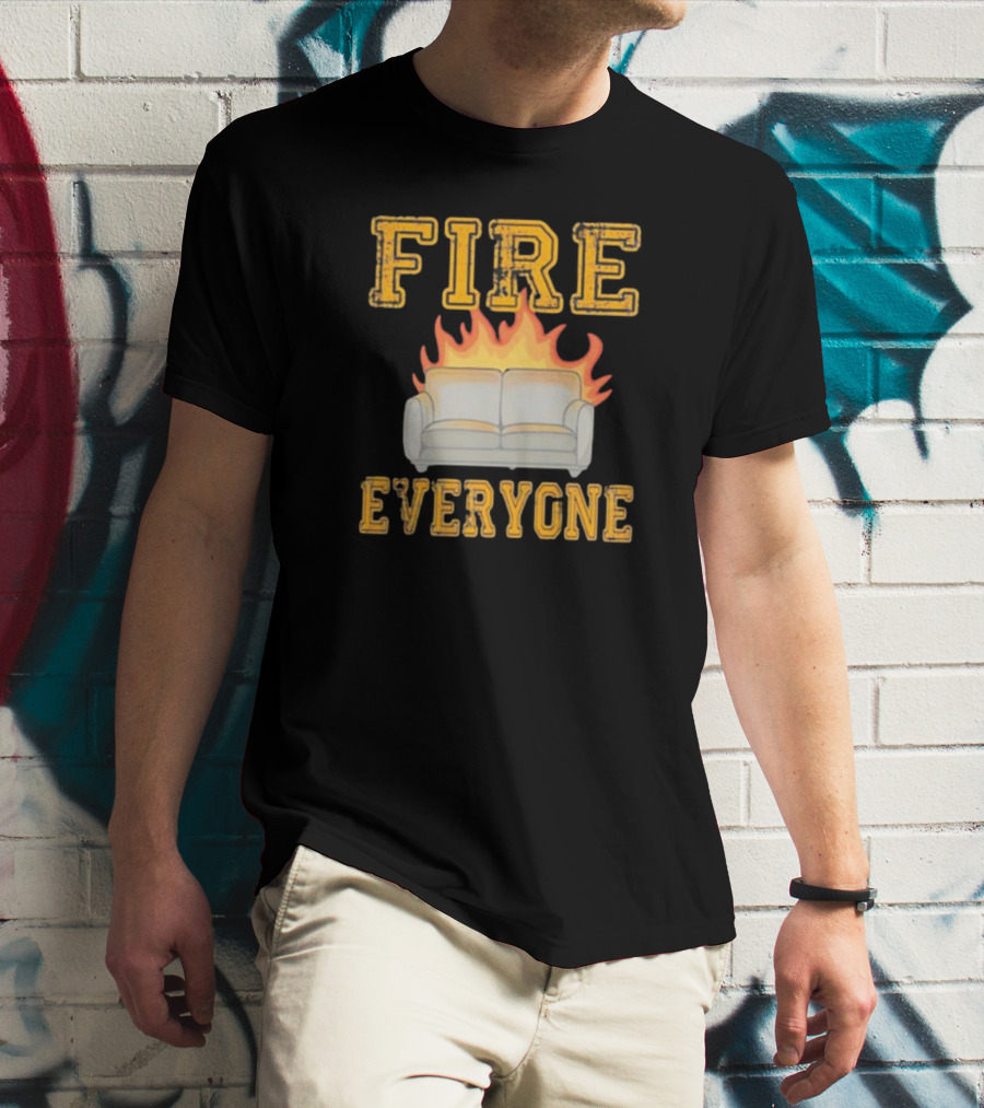 Fire Sofa Everyone Burn Comedic Humor T-Shirt