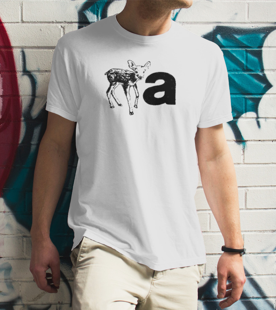Anxious Fawn Beside Lowercase Letter A T-Shirt