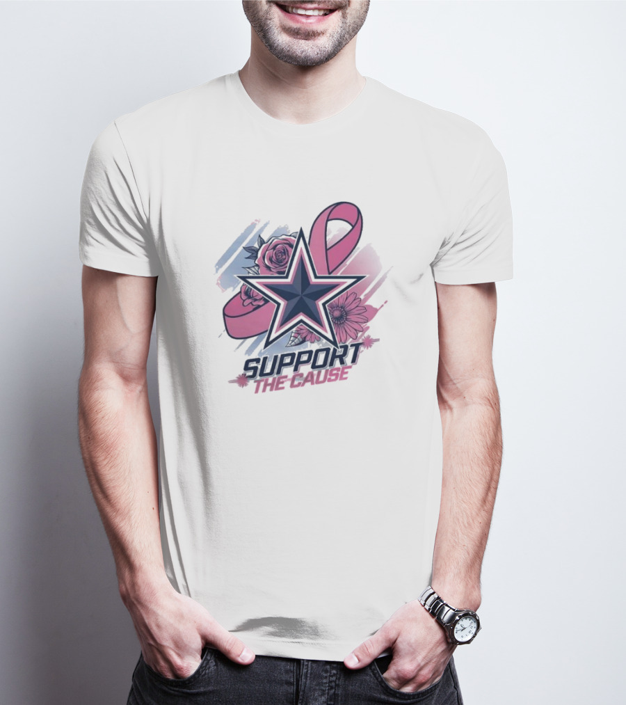 Breast Cancer Awareness X Dallas Cowboys Support The Cause T-Shirt