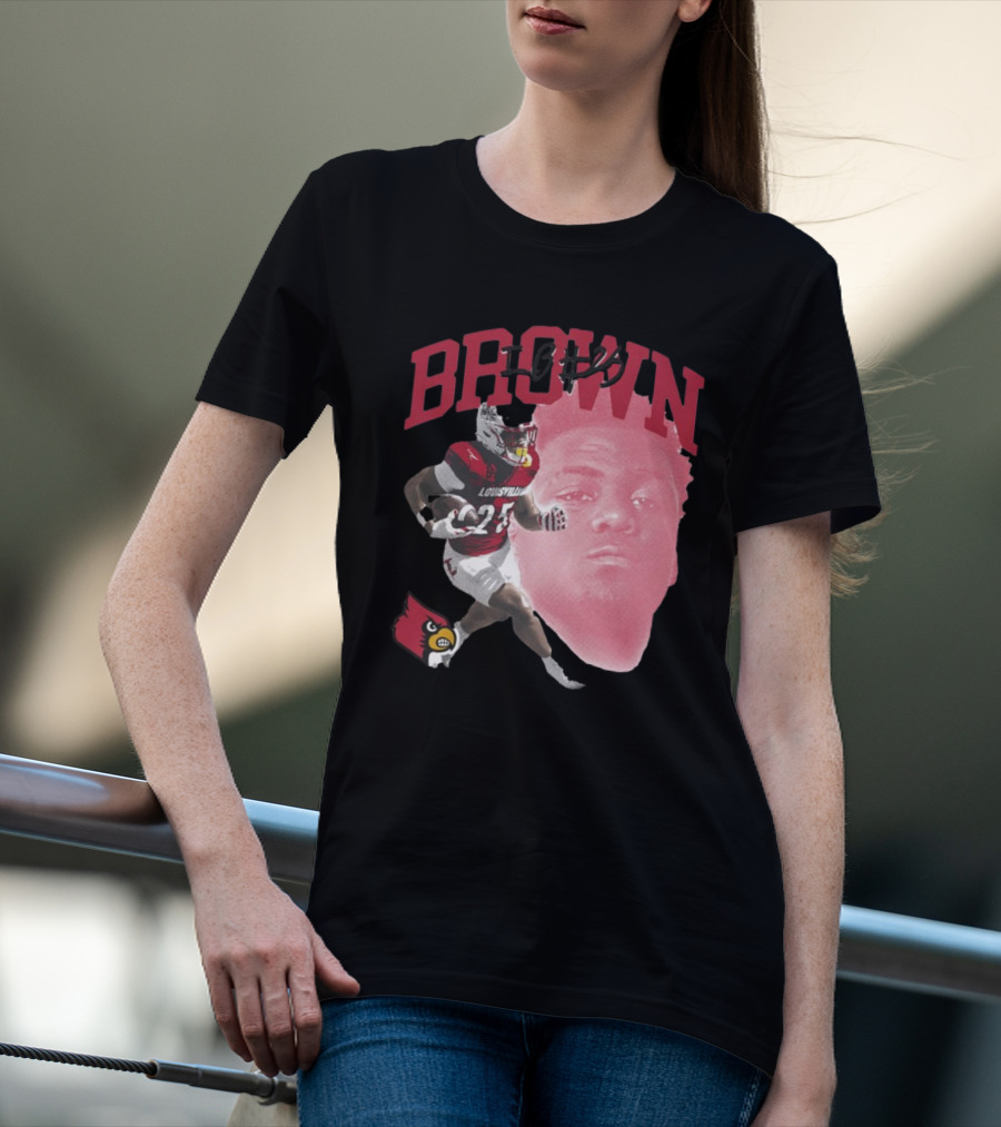 Brown IB #25 Louisville Cardinals Football Player T-Shirt