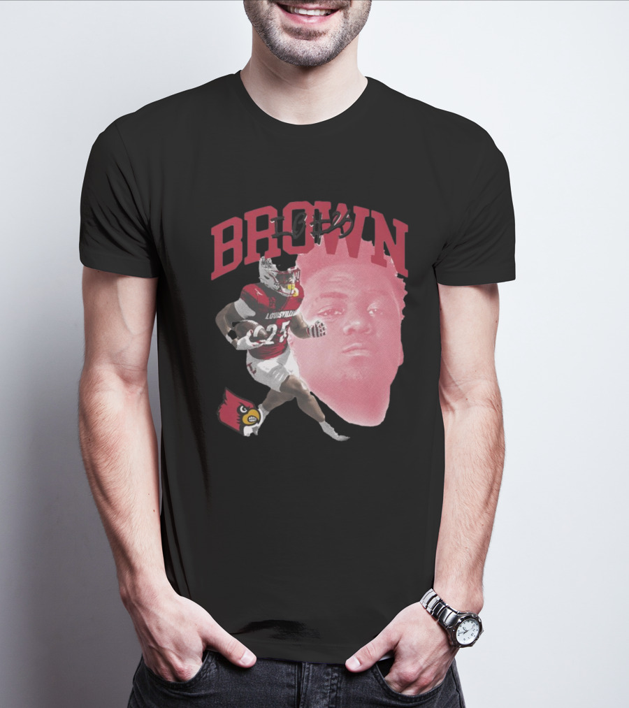 Brown IB #25 Louisville Cardinals Football Player T-Shirt