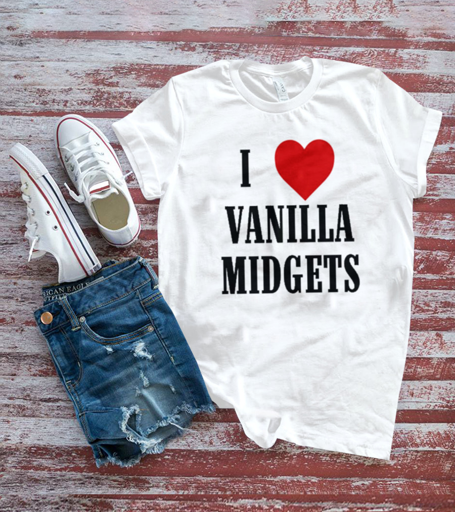 Nick Aldis I Love Vanilla Midgets I Heart Red T-Shirt