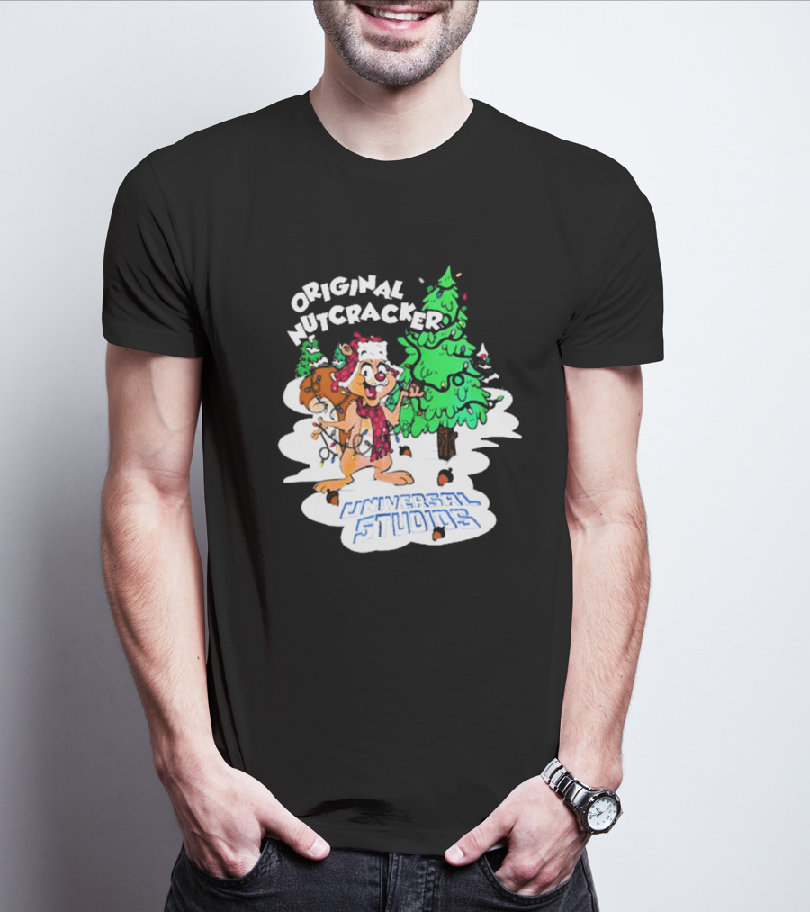 Original Nutcracker Earl The Squirrel Universal Studios Winter Scene T-Shirt