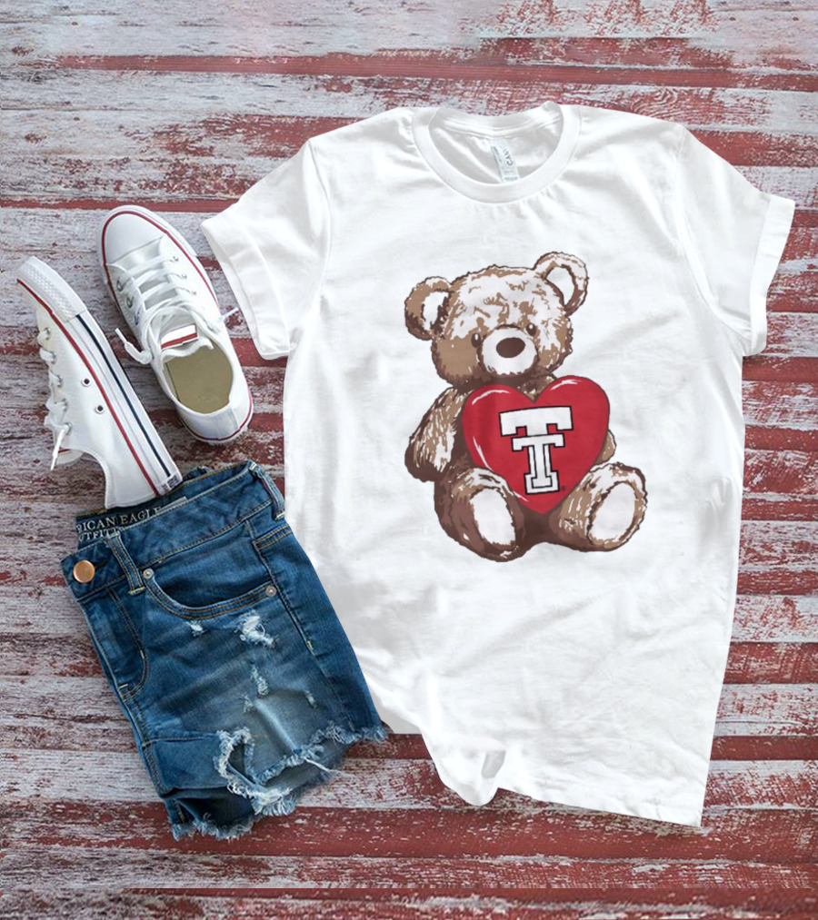 Texas Tech Red Raiders Teddy Bear Heart Hug T-Shirt