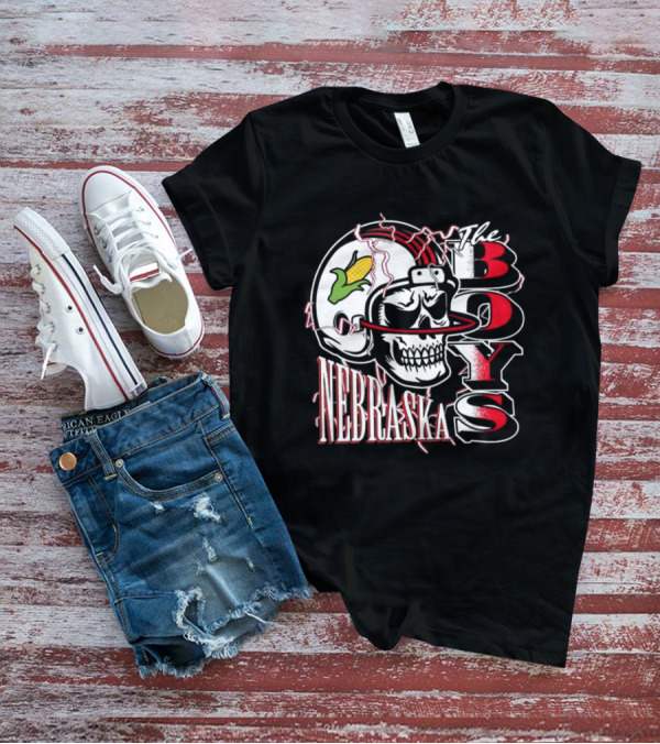 The Boys Nebraska Lightning Skull Corn Helmet T-Shirt