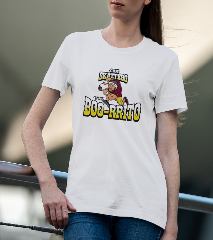 Cam Skattebo Powered By The Boo-rrito Arizona State Sun Devils Caricature T-Shirt