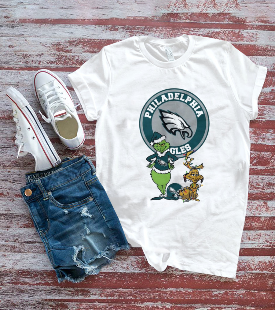 Grinch Max Philadelphia Eagles Merry Christmas T-Shirt