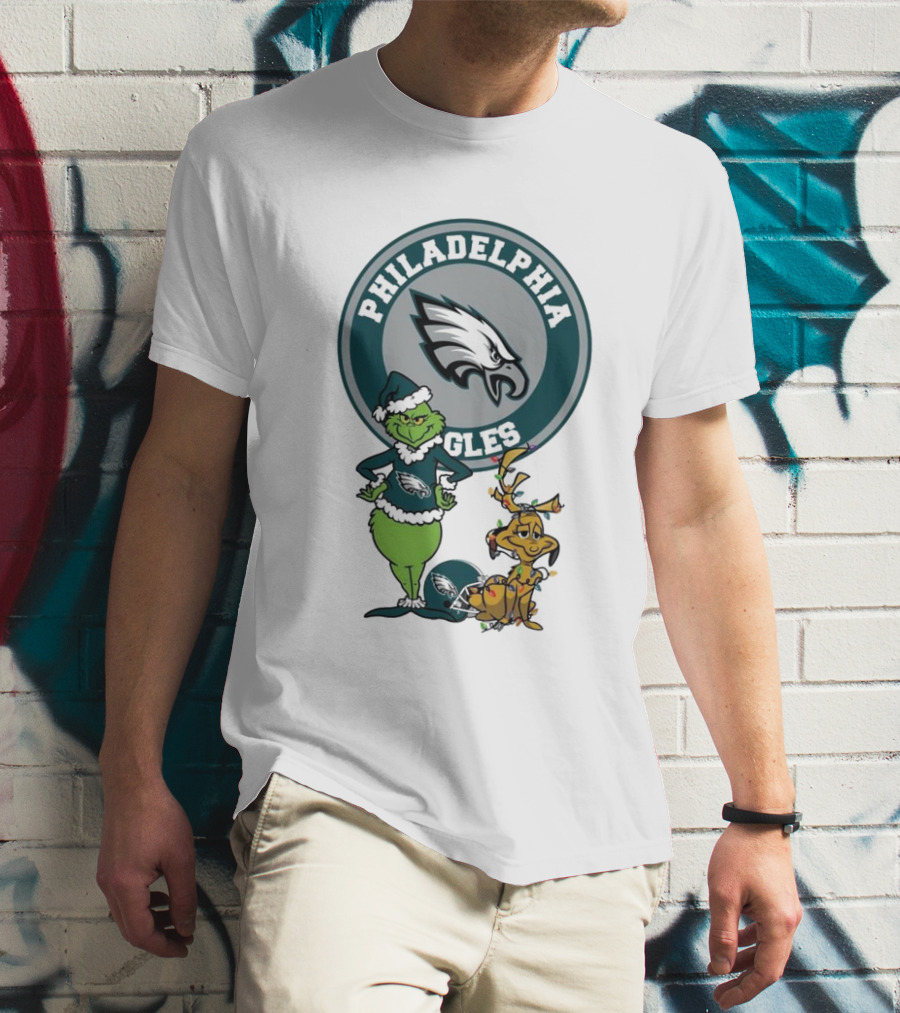 Grinch Max Philadelphia Eagles Merry Christmas T-Shirt