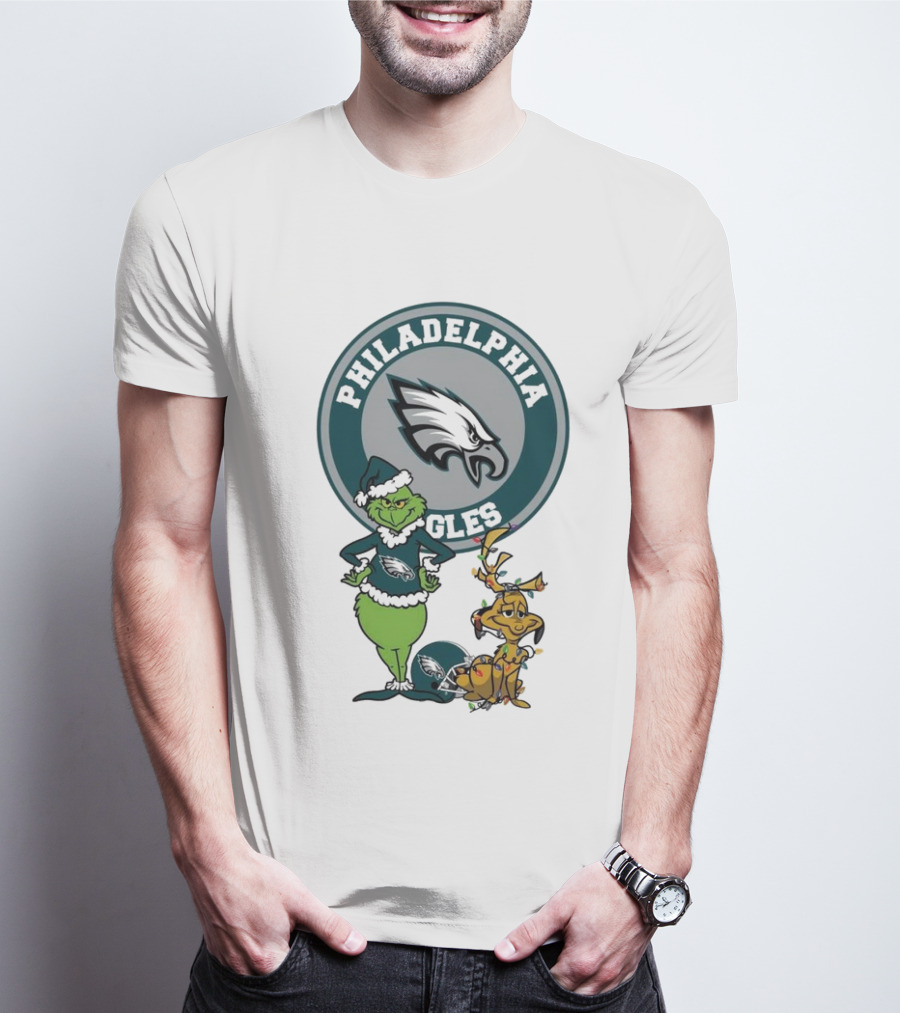 Grinch Max Philadelphia Eagles Merry Christmas T-Shirt